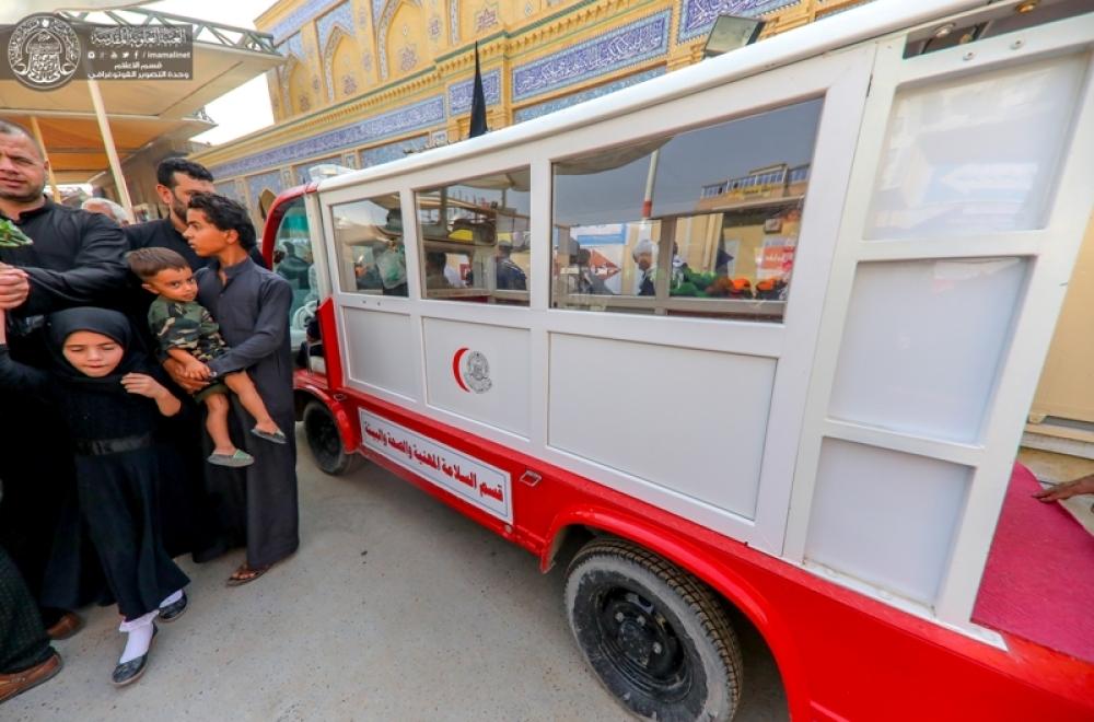 المفارز الطبية التابعة للعتبة العلوية على طريق ( يا حسين ) تواصل تقديم خدماتها العلاجية والصحية للزائرين 