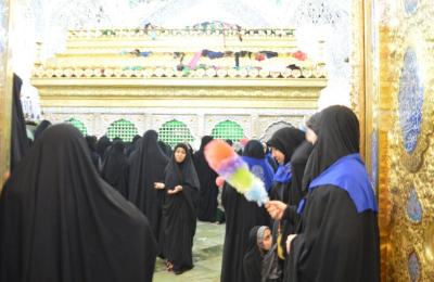 عشرات المتطوعات من مختلف المحافظات خدمْن في حرم امير المؤمنين(ع) خلال أيام عيد الفطر